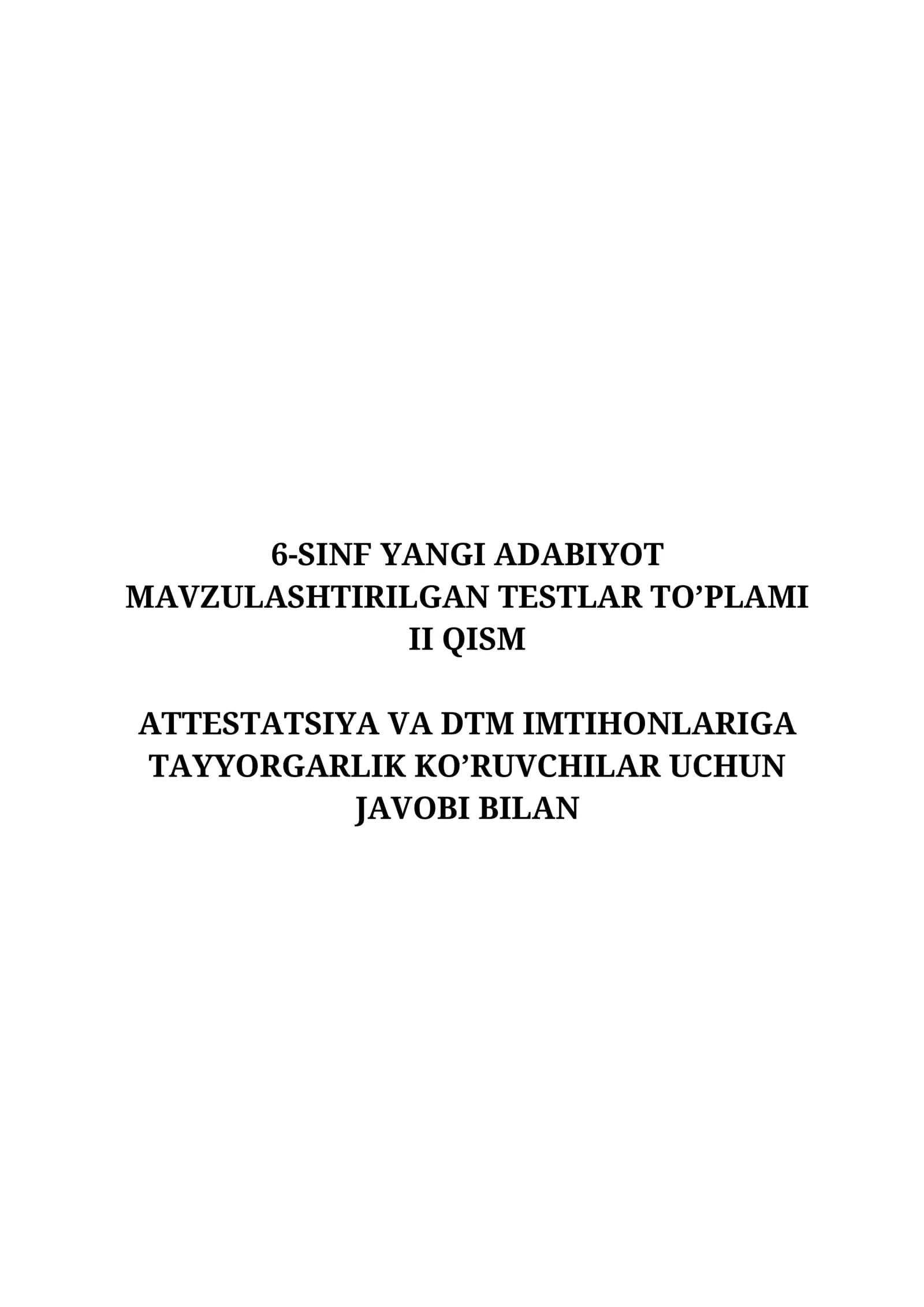6-SINF YANGI ADABIYOT