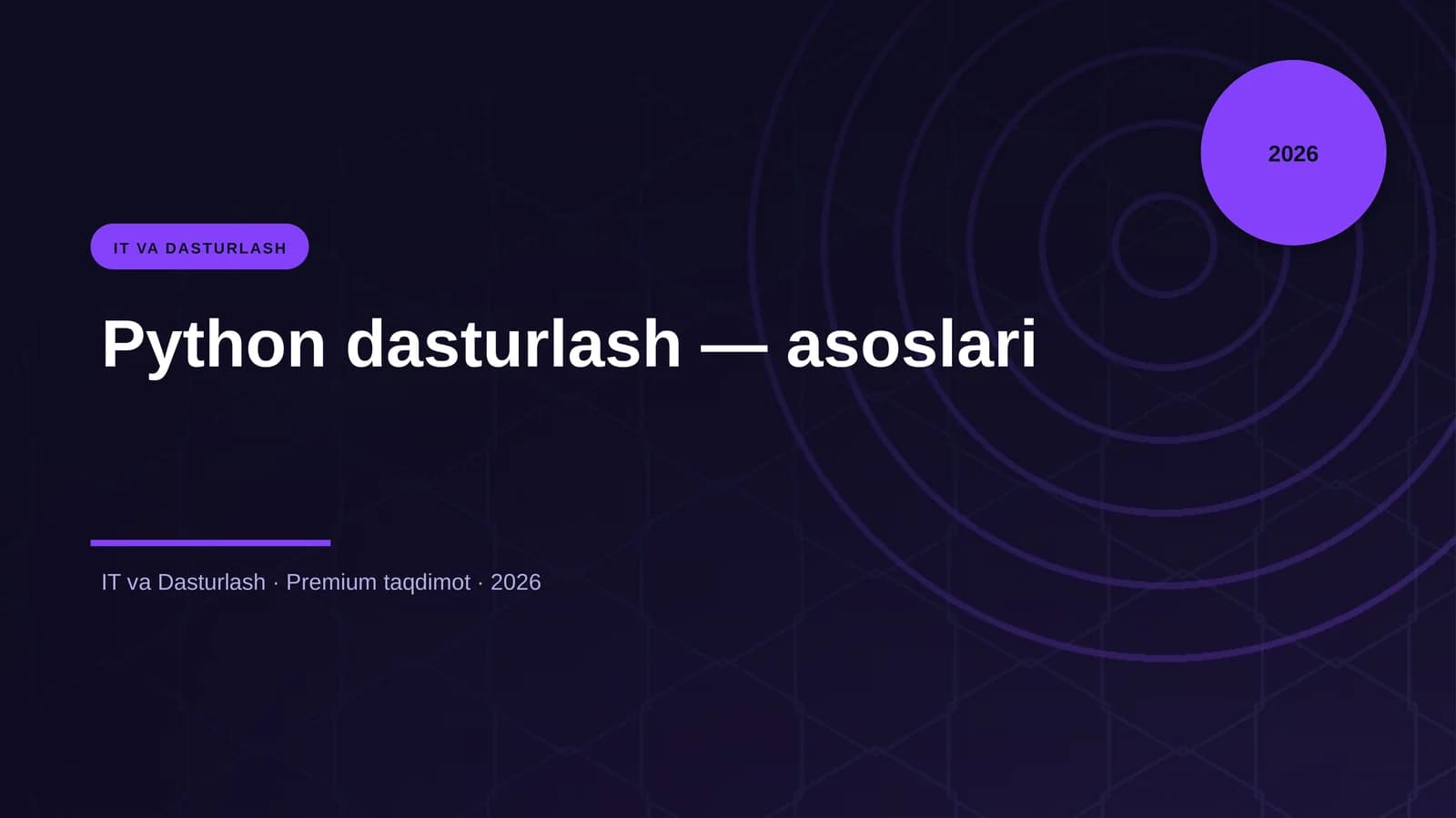Python dasturlash — asoslari