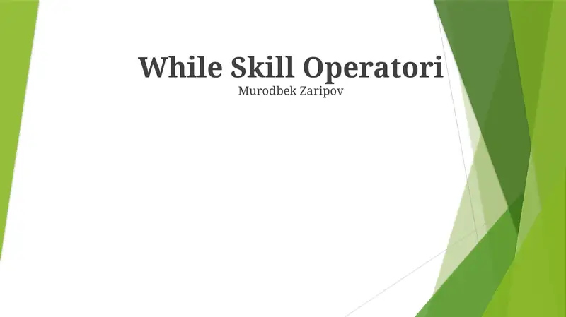 While Skill Operatori