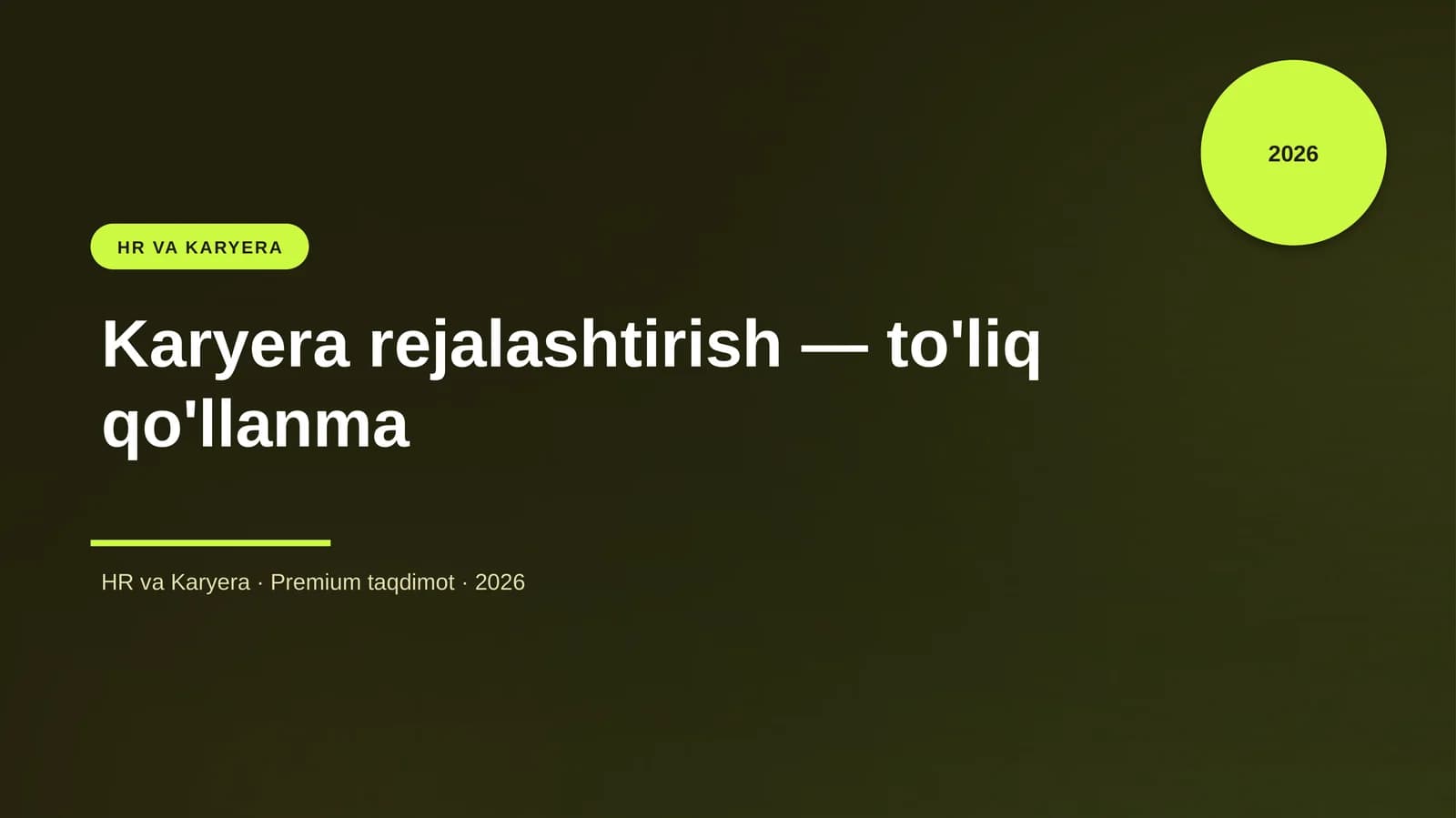 Karyera rejalashtirish — to'liq qo'llanma