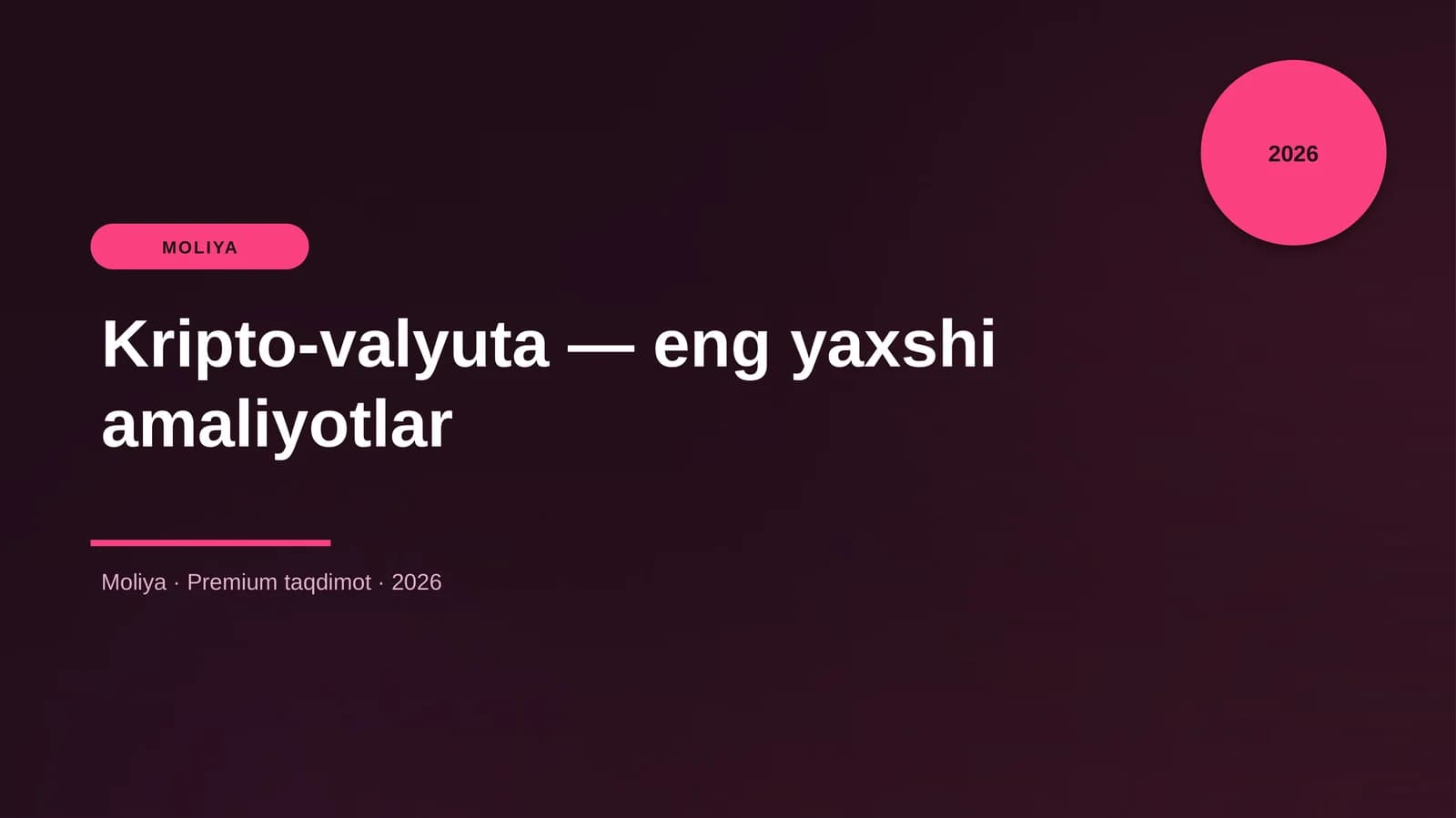 Kripto-valyuta — eng yaxshi amaliyotlar