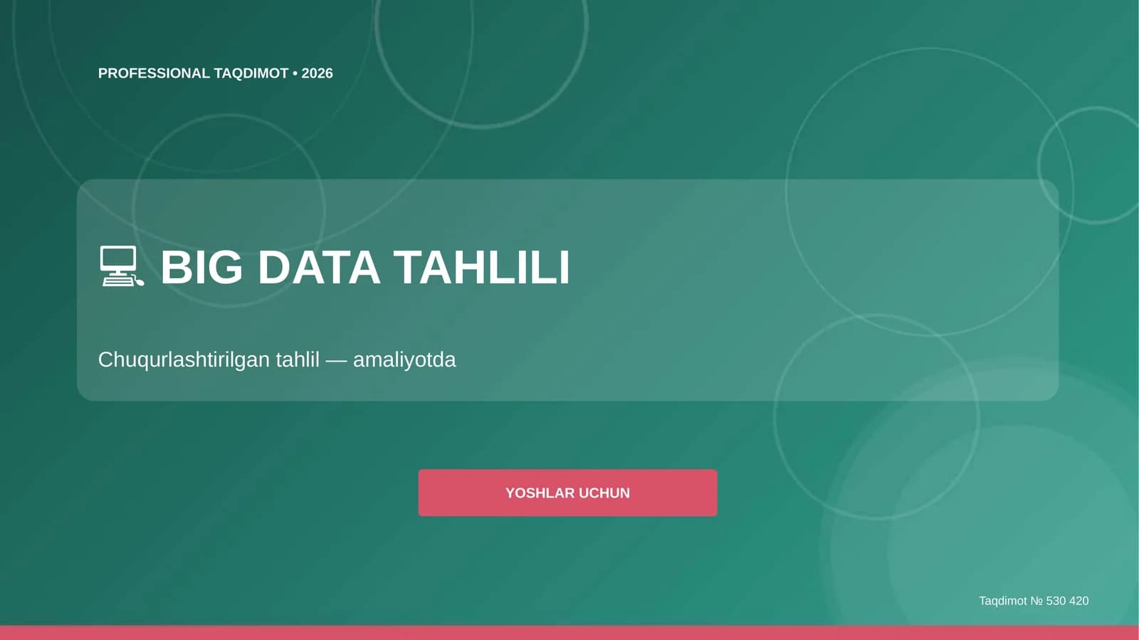 Big Data tahlili: chuqurlashtirilgan tahlil (amaliyotda) [yoshlar uchun]