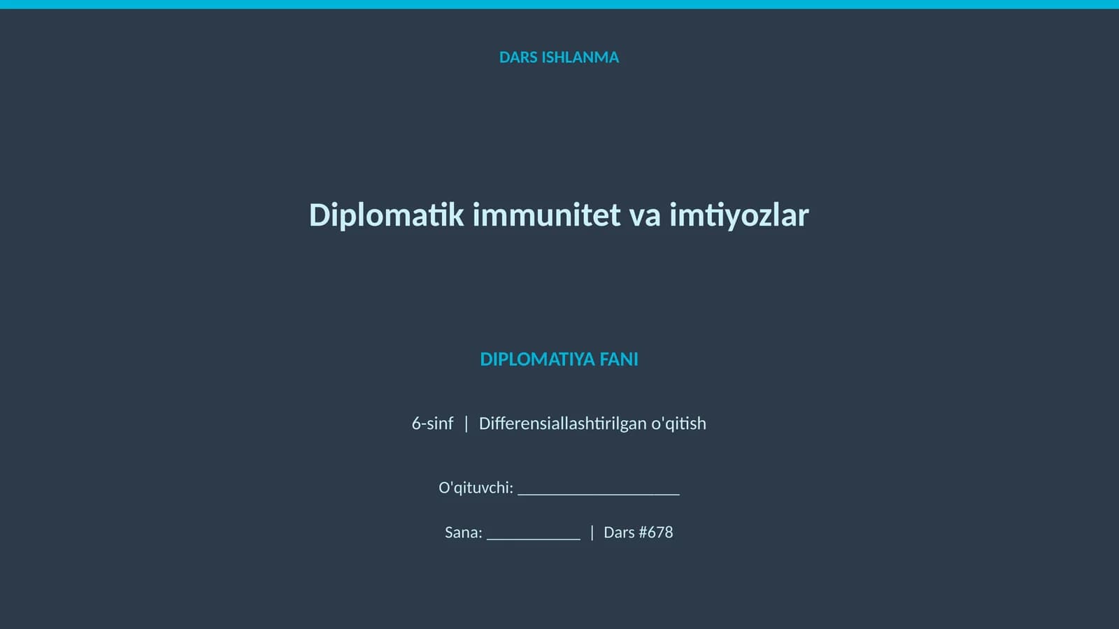 Diplomatik immunitet va imtiyozlar