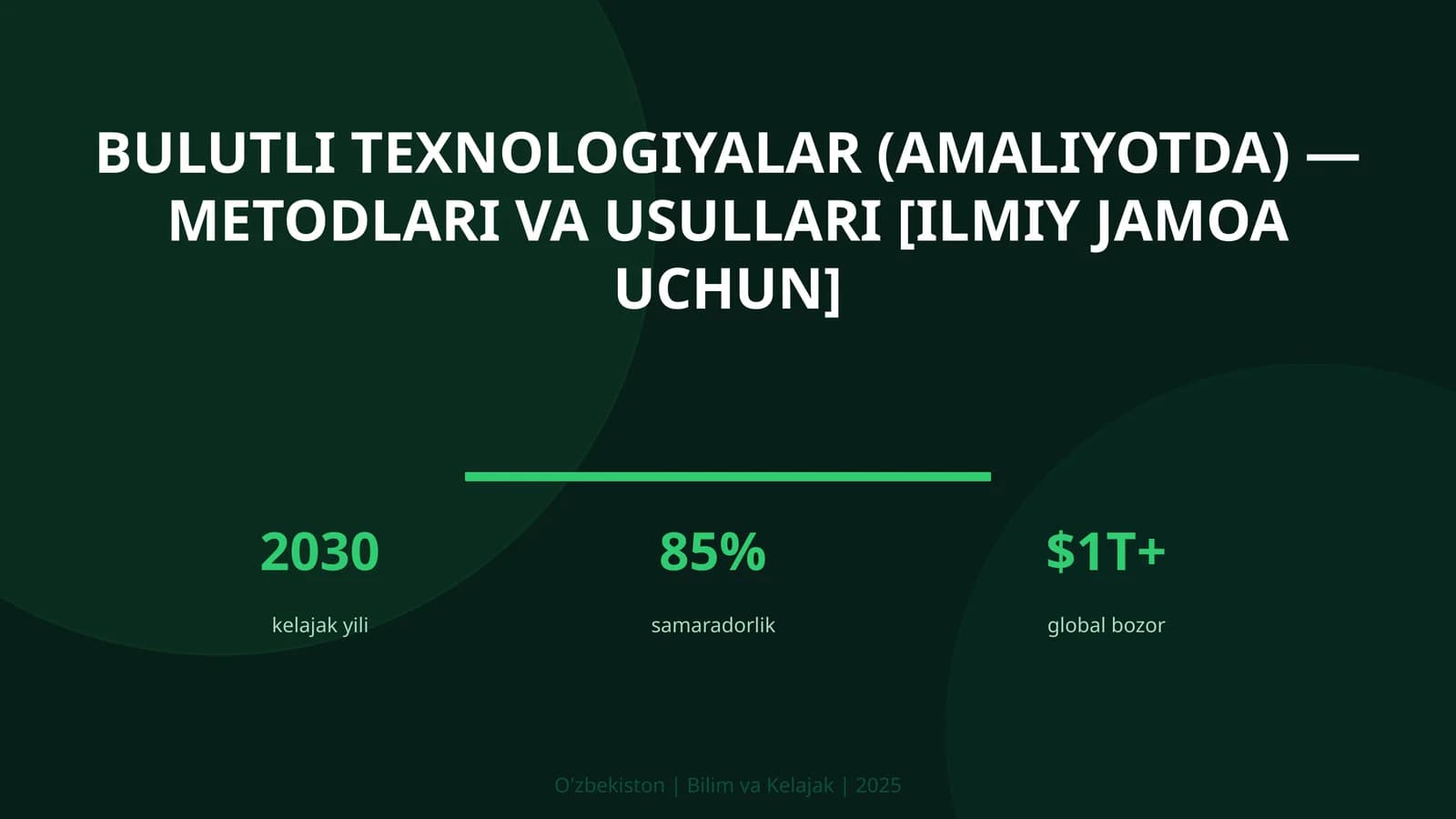 Bulutli texnologiyalar (amaliyotda) — metodlari va usullari [ilmiy jamoa uchun]