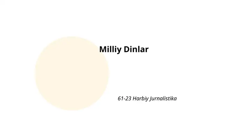 Milliy Dinlar