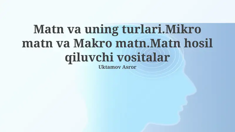Mikro-matn va Makro-matn