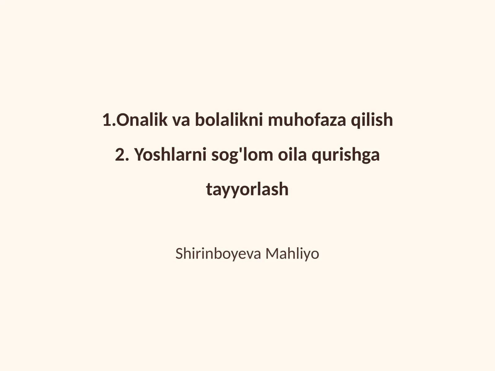 Onalik va bolalikni muhofaza qilish