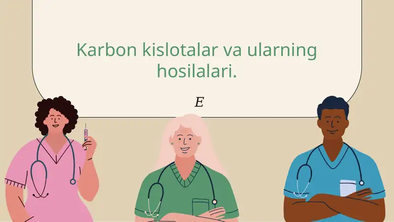 Karbon kislotalar va ularning hosilalari.