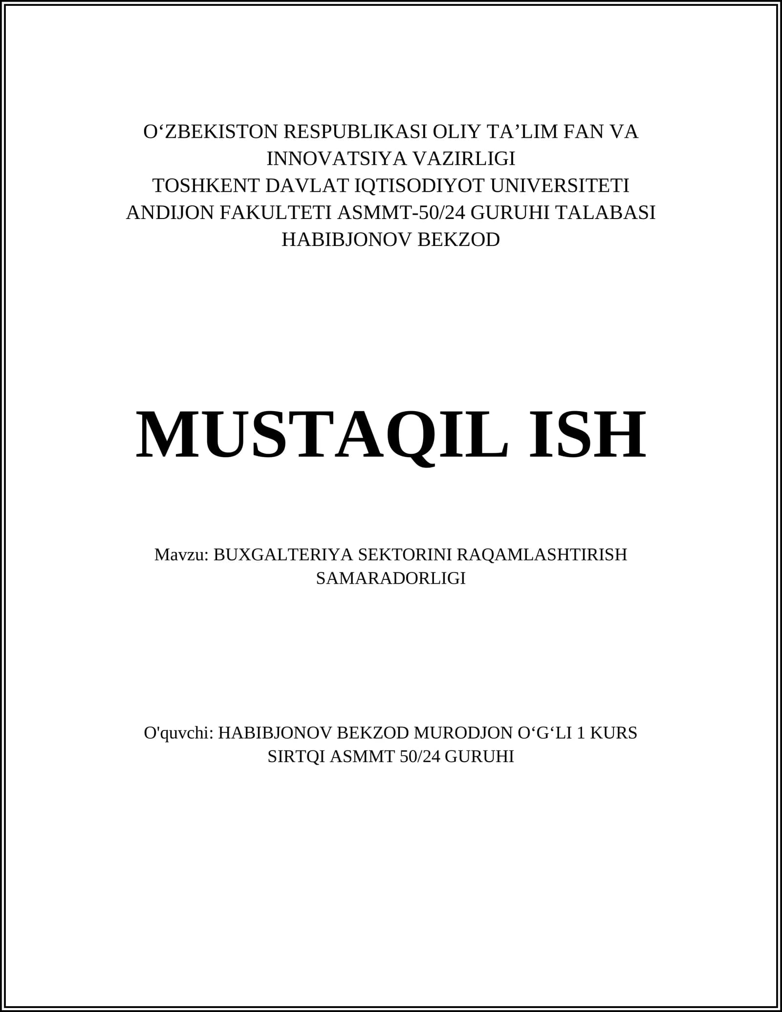 Raqamli buxgalteriya texnologiyalari