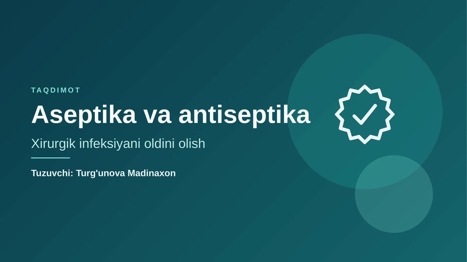 Aseptika va antiseptika