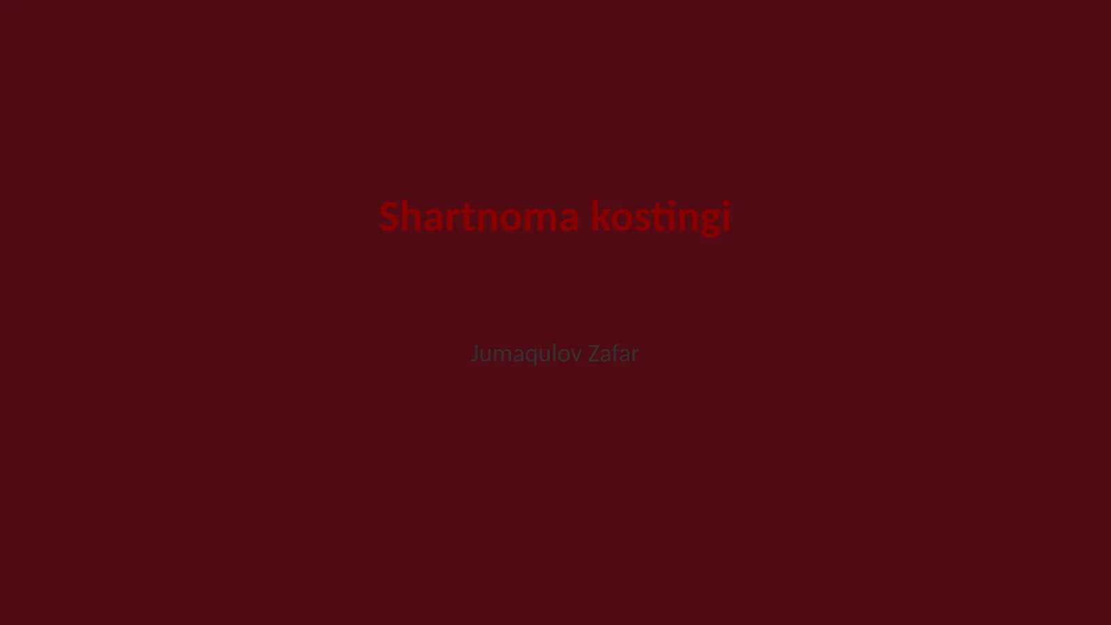 Shartnoma kostingi
