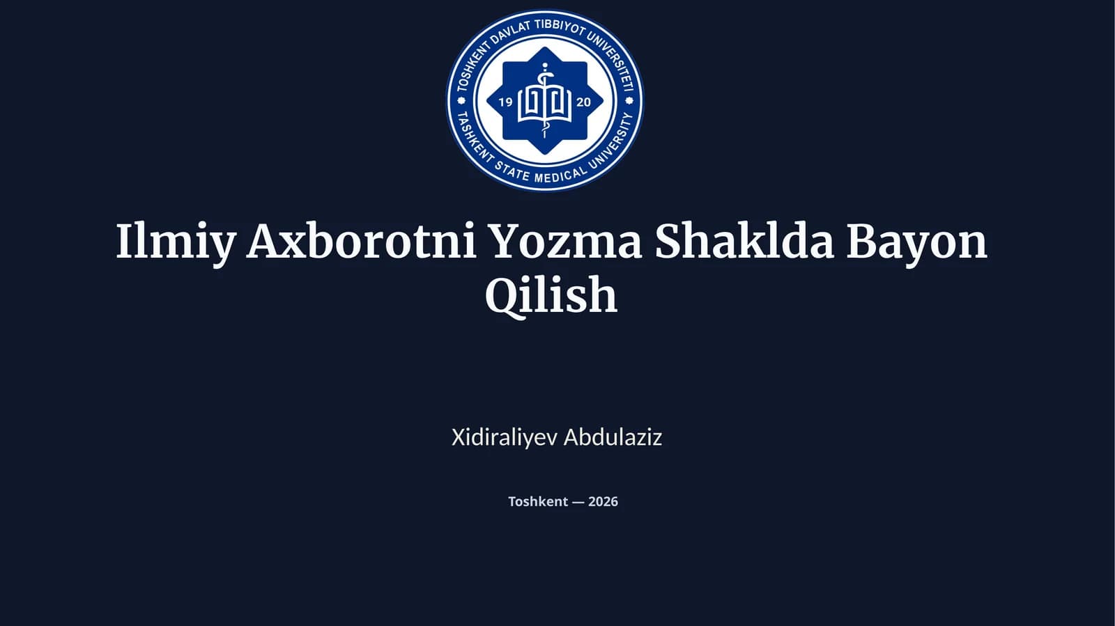IlmiyAxborotniYozmaShakldaBayonQilish