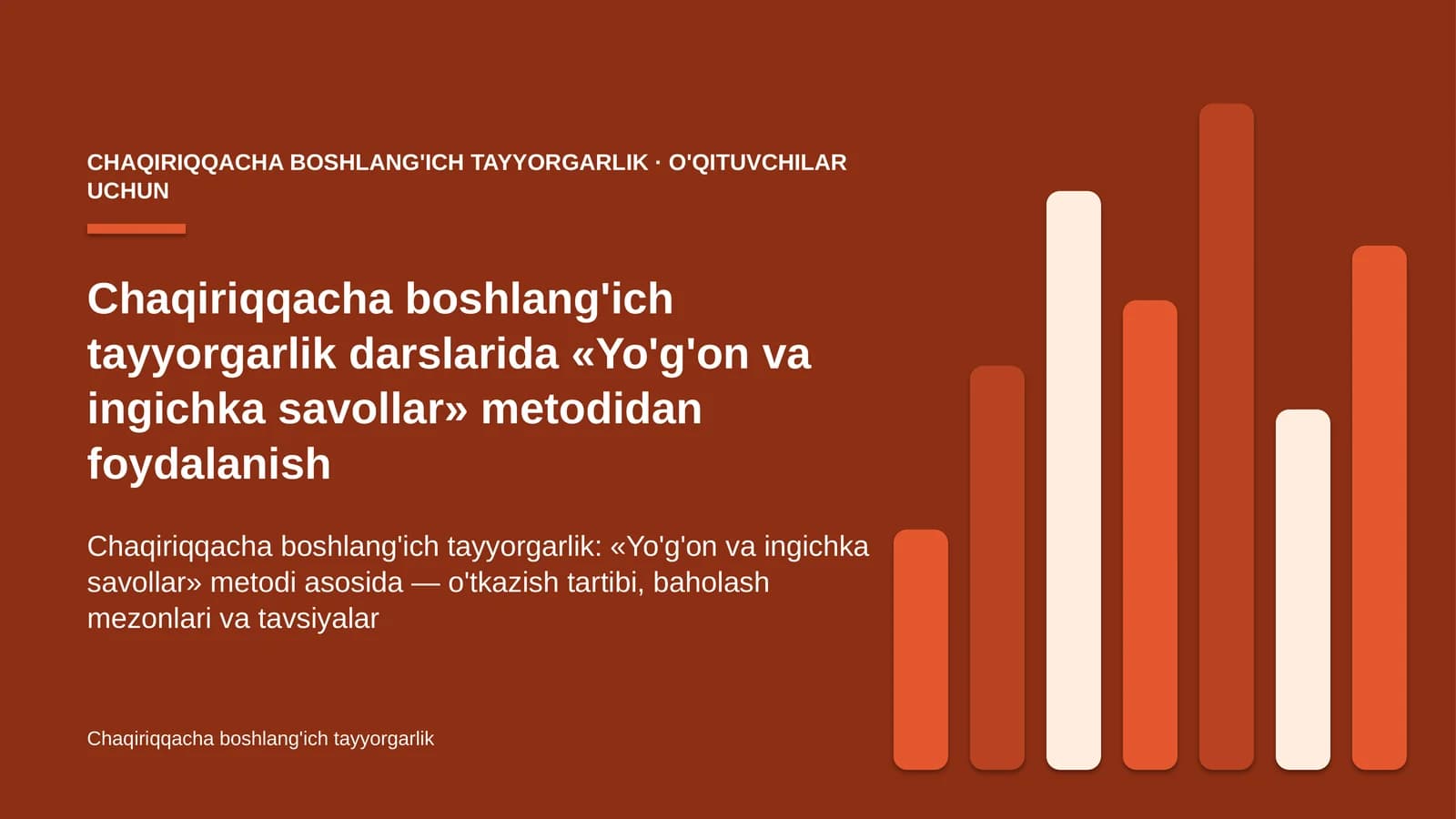 chaqiriqqacha boshlang'ich tayyorgarlik darslarida yo'g'on va ingichka savollar metodidan foydalanish 6529
