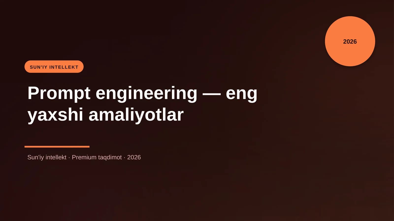 Prompt engineering — eng yaxshi amaliyotlar