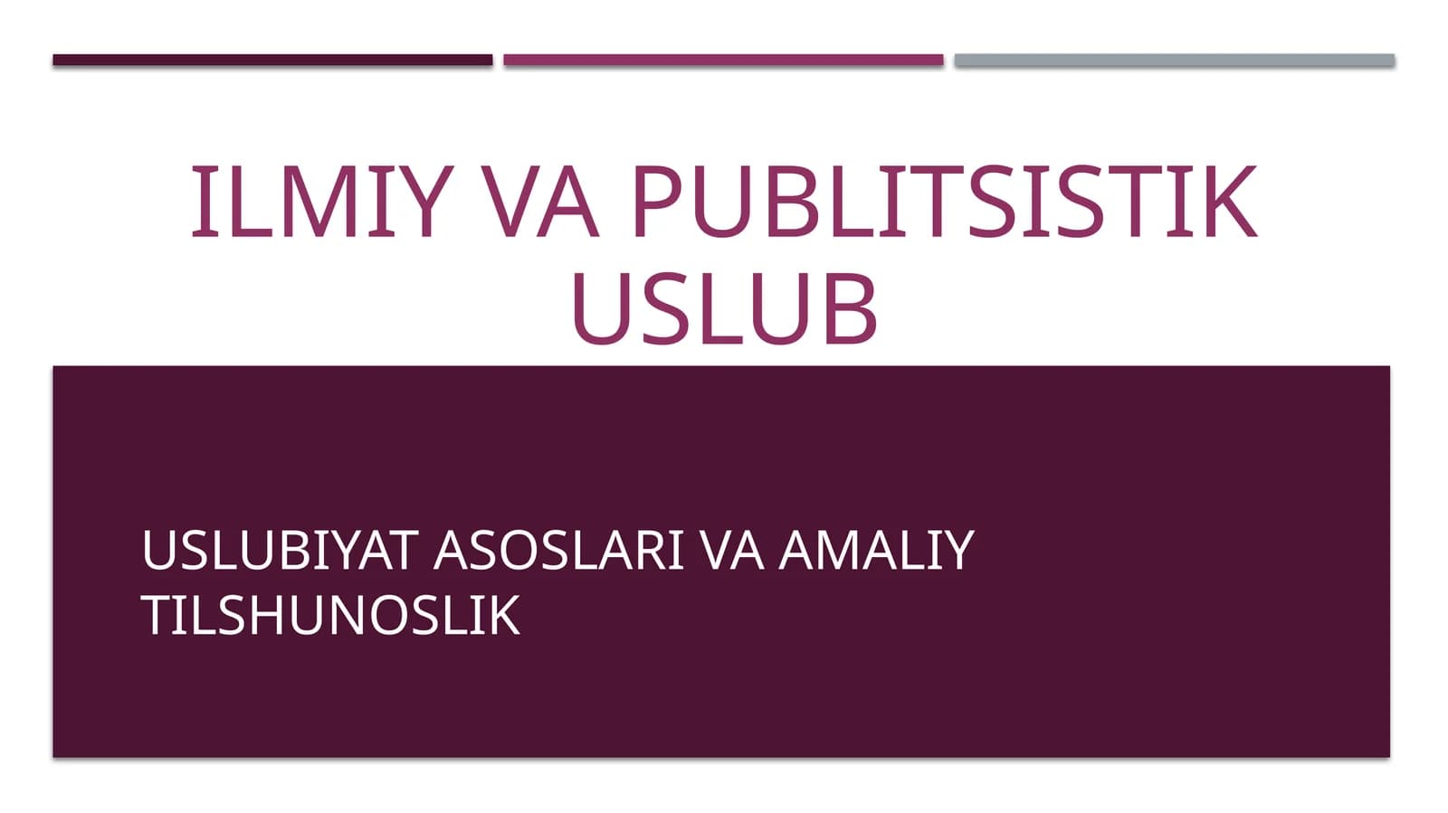 Ilmiy va publitsistik uslub