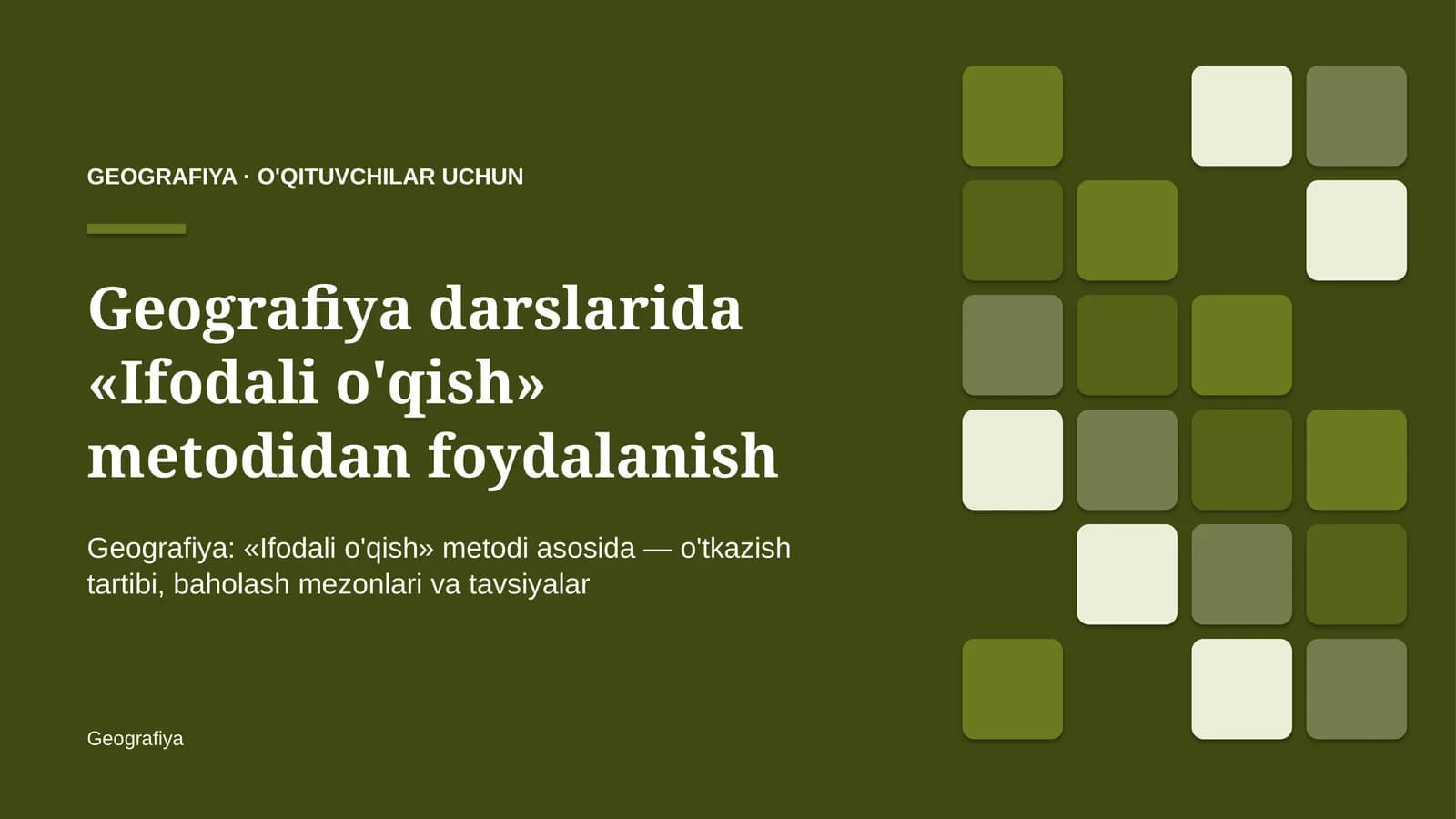 geografiya darslarida ifodali o'qish metodidan foydalanish 9088