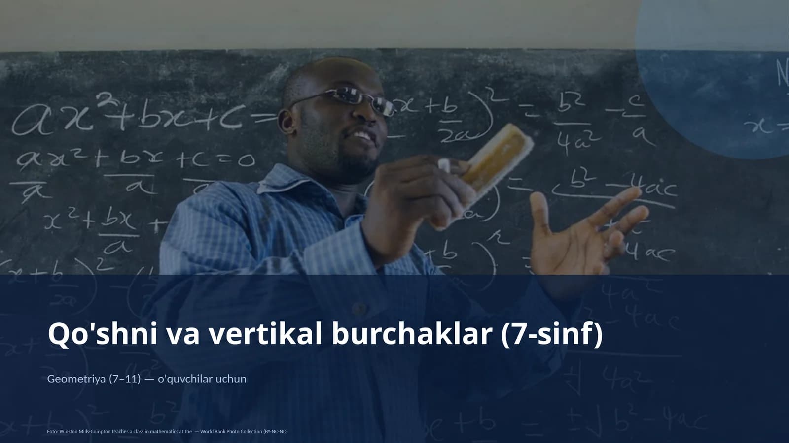 Qo'shni va vertikal burchaklar (7-sinf)
