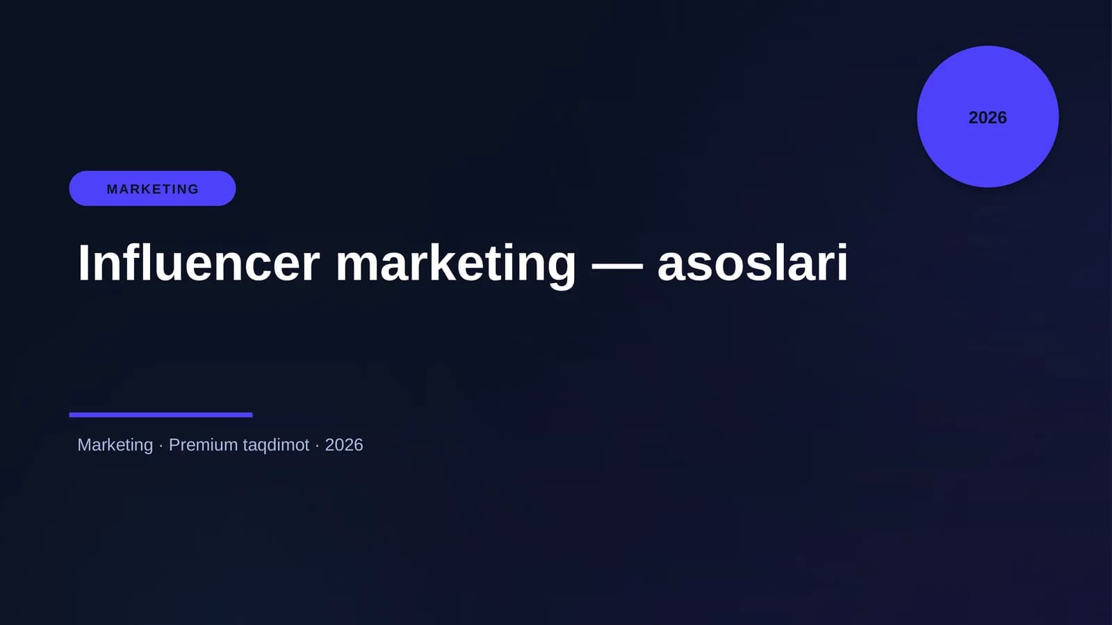 Influencer marketing — asoslari
