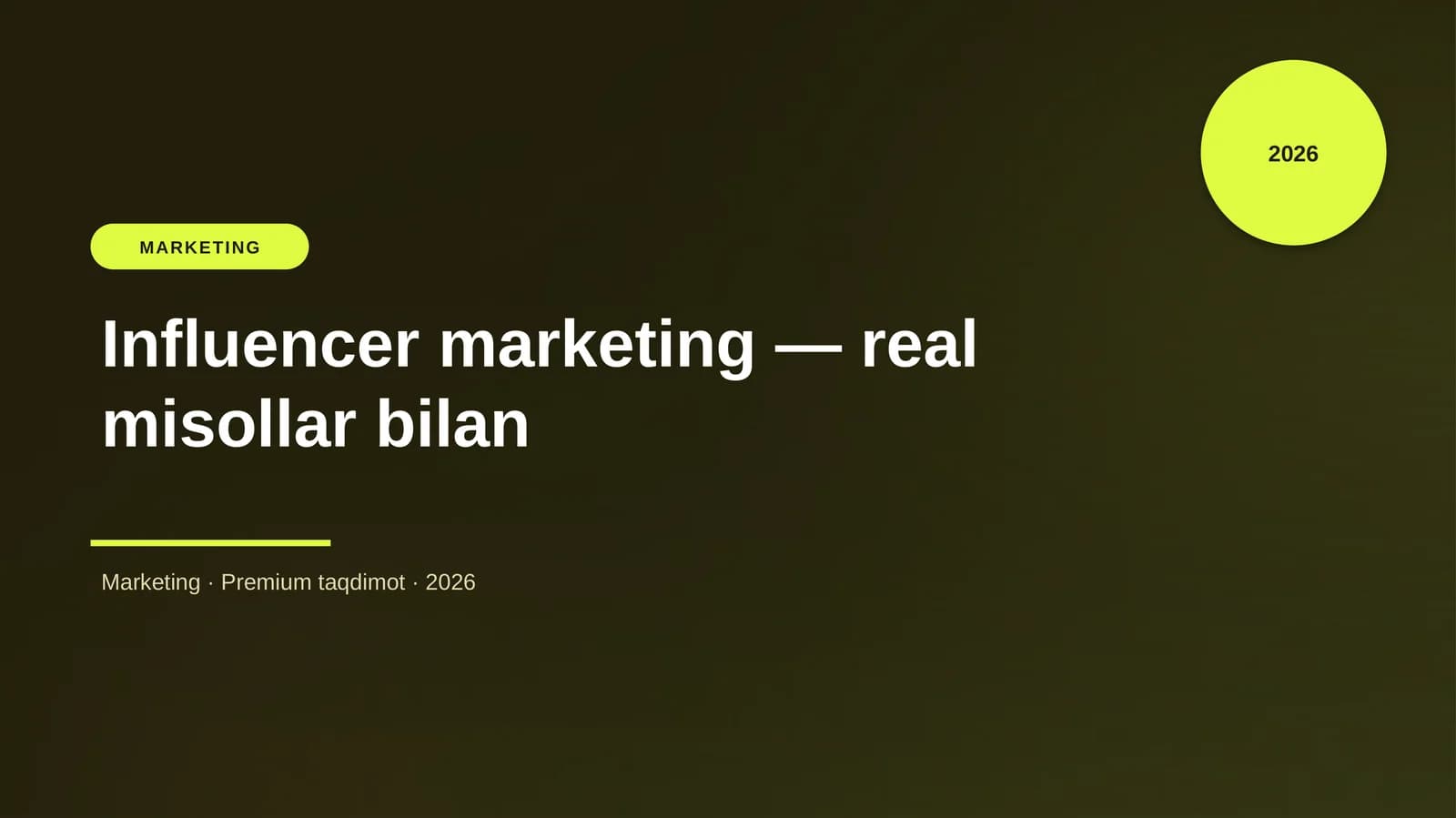 Influencer marketing — real misollar bilan