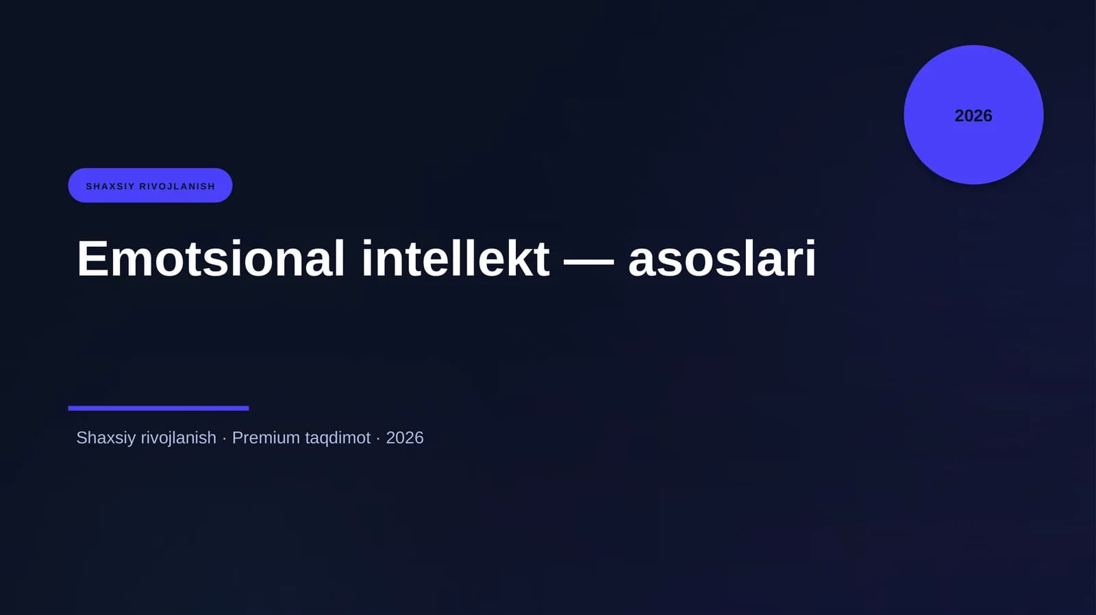 Emotsional intellekt — asoslari