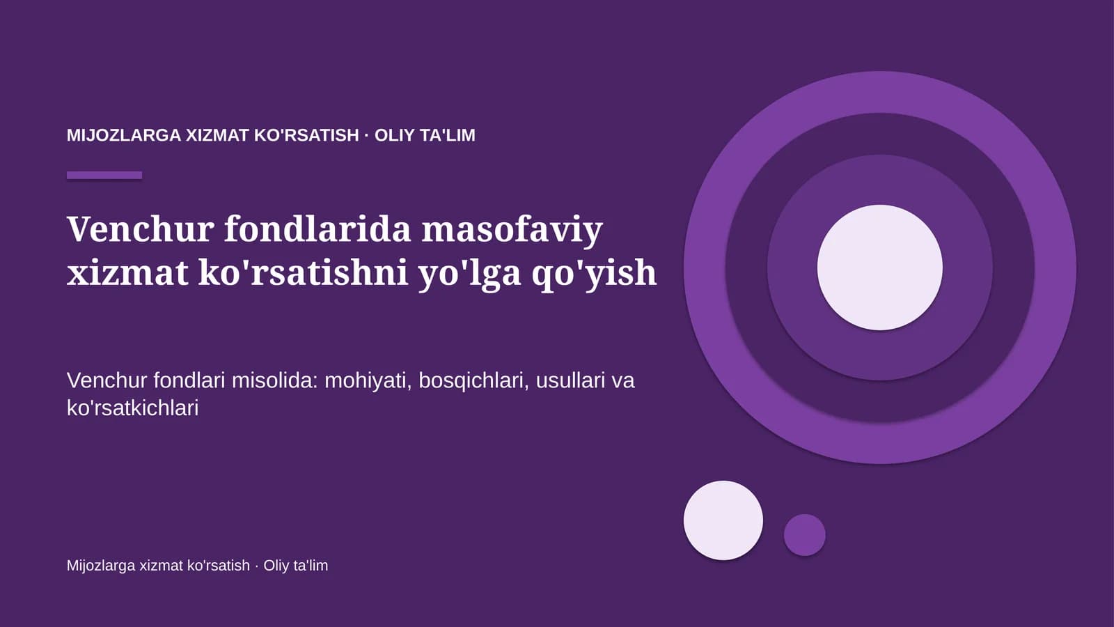 venchur fondlarida masofaviy xizmat ko'rsatishni yo'lga qo'yish 2975