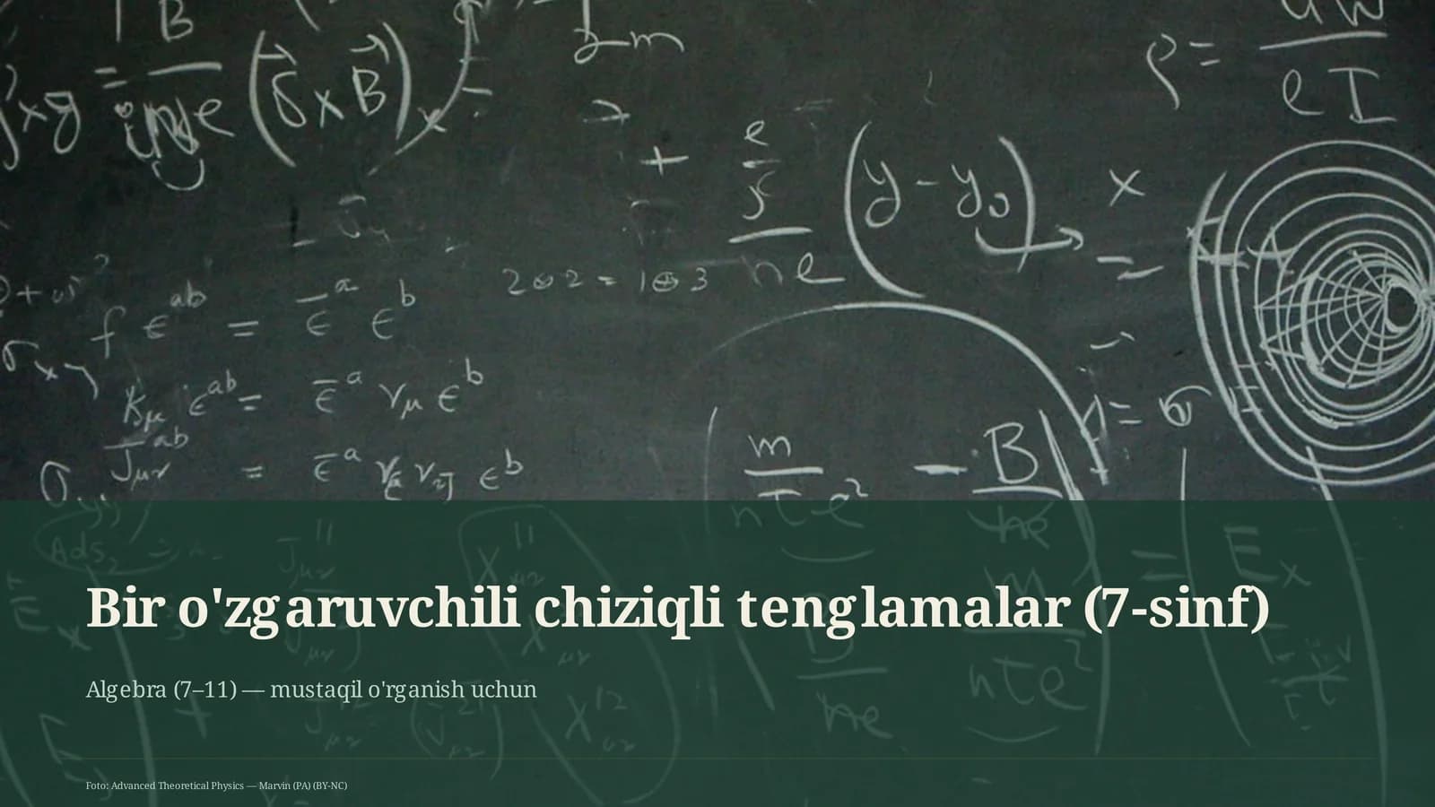 Algebra (7–11)