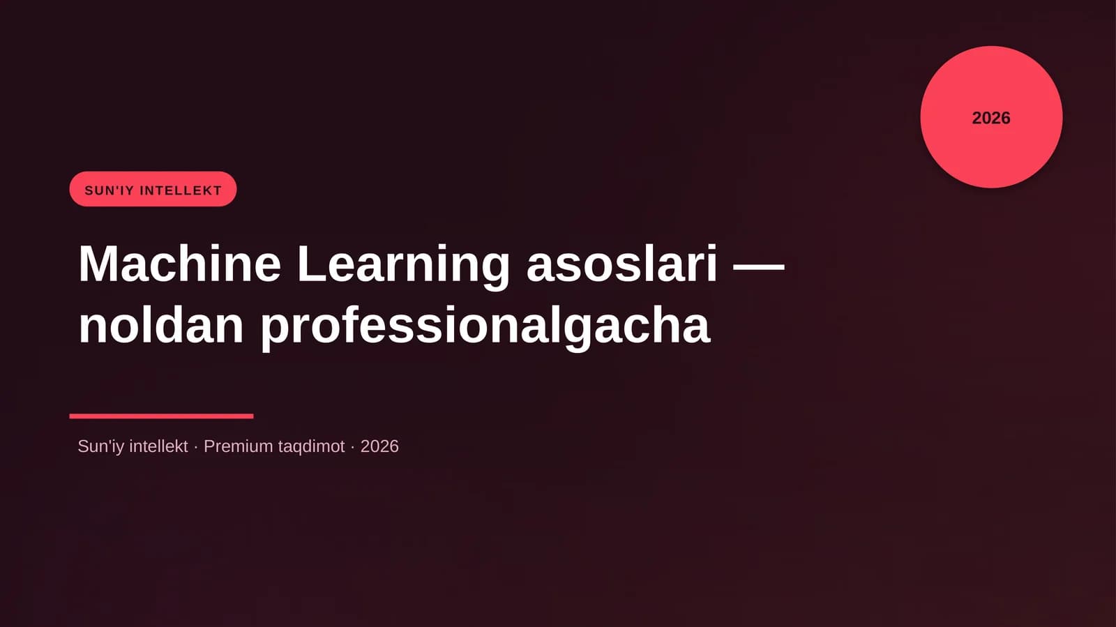 Machine Learning asoslari