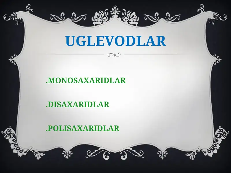 Uglevodlar