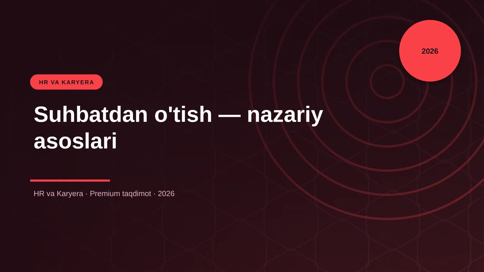 Suhbatdan o'tish — nazariy asoslari