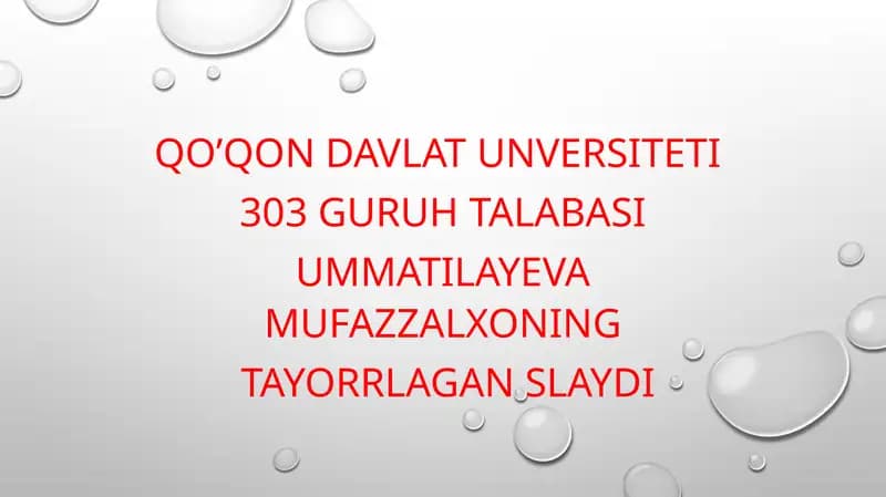 Ummatilayeva Mufazzalxon