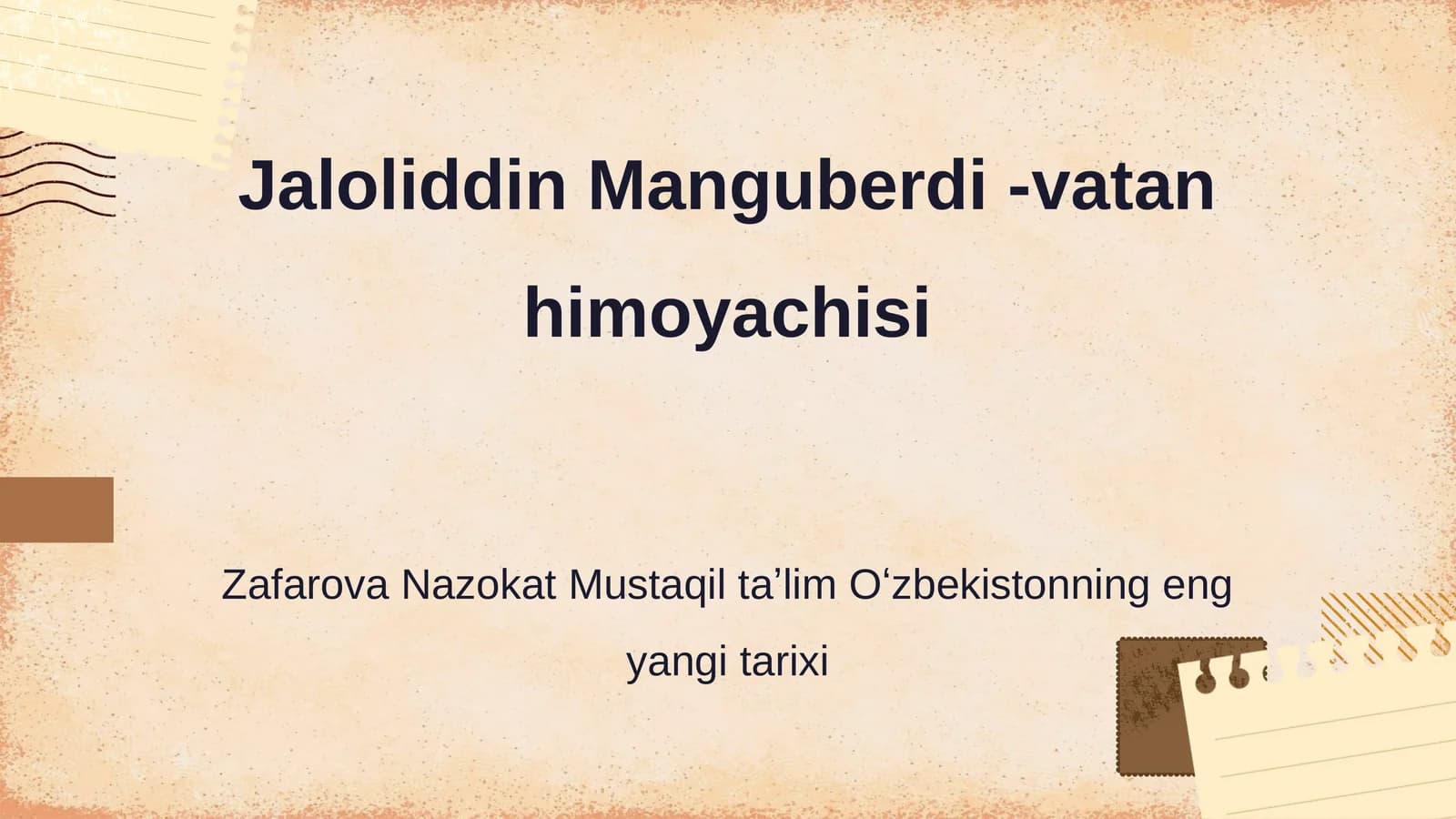 Jaloliddin Manguberdi -vatan himoyachisi