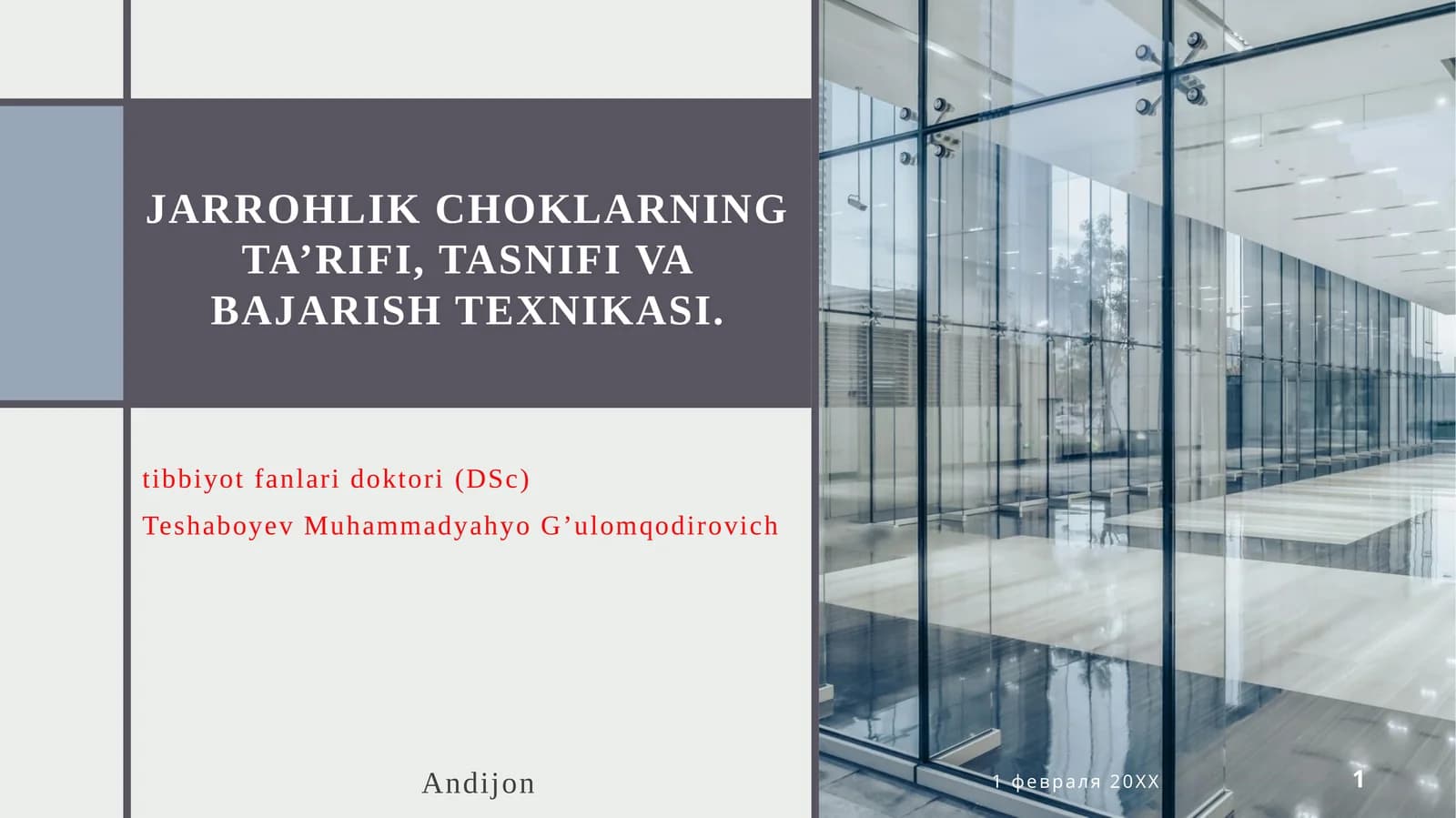 Jarrohlik choklarning ta’rifi, tasnifi va bajarish texnikasi