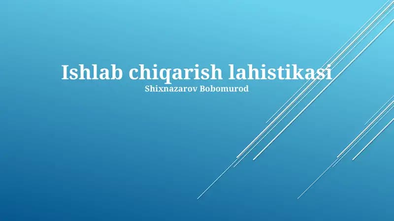 Ishlab chiqarish logistikasi