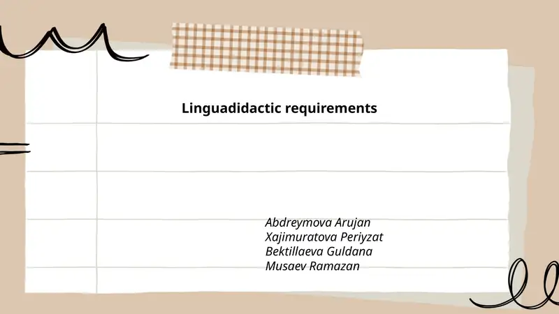 Linguadidactic requirements
