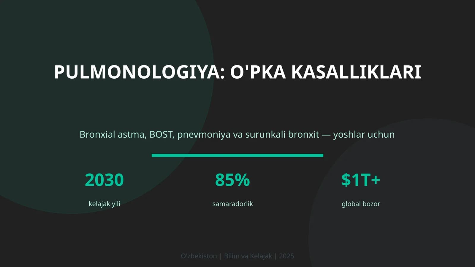Pulmonologiya: O'PKA KASALLIKLARI