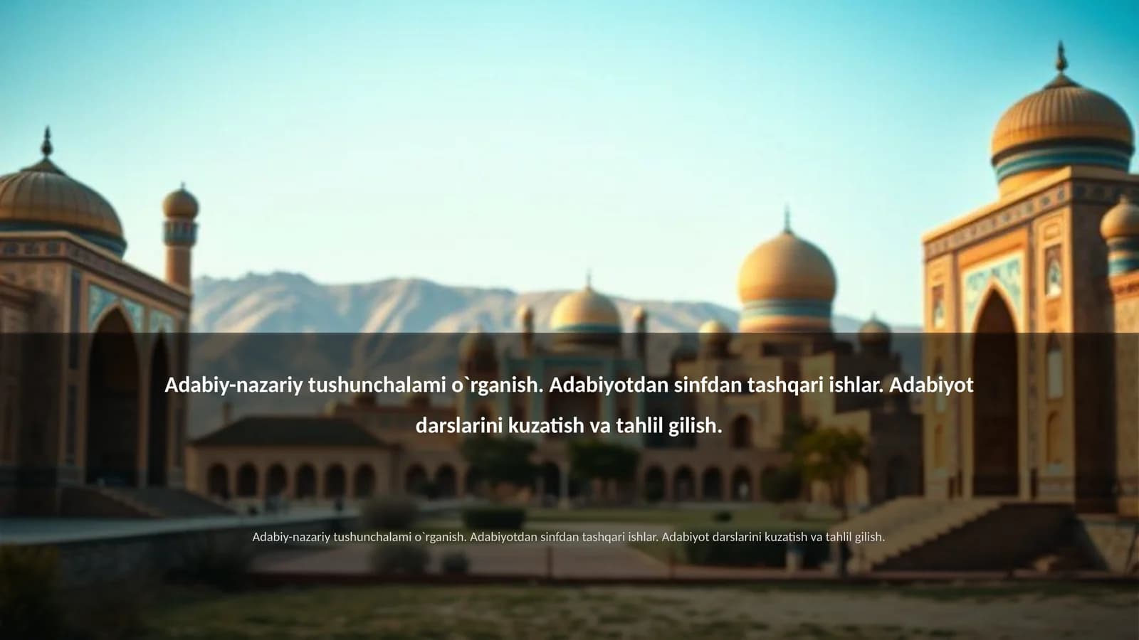 Adabiy-nazariy tushunchalami o`rganish