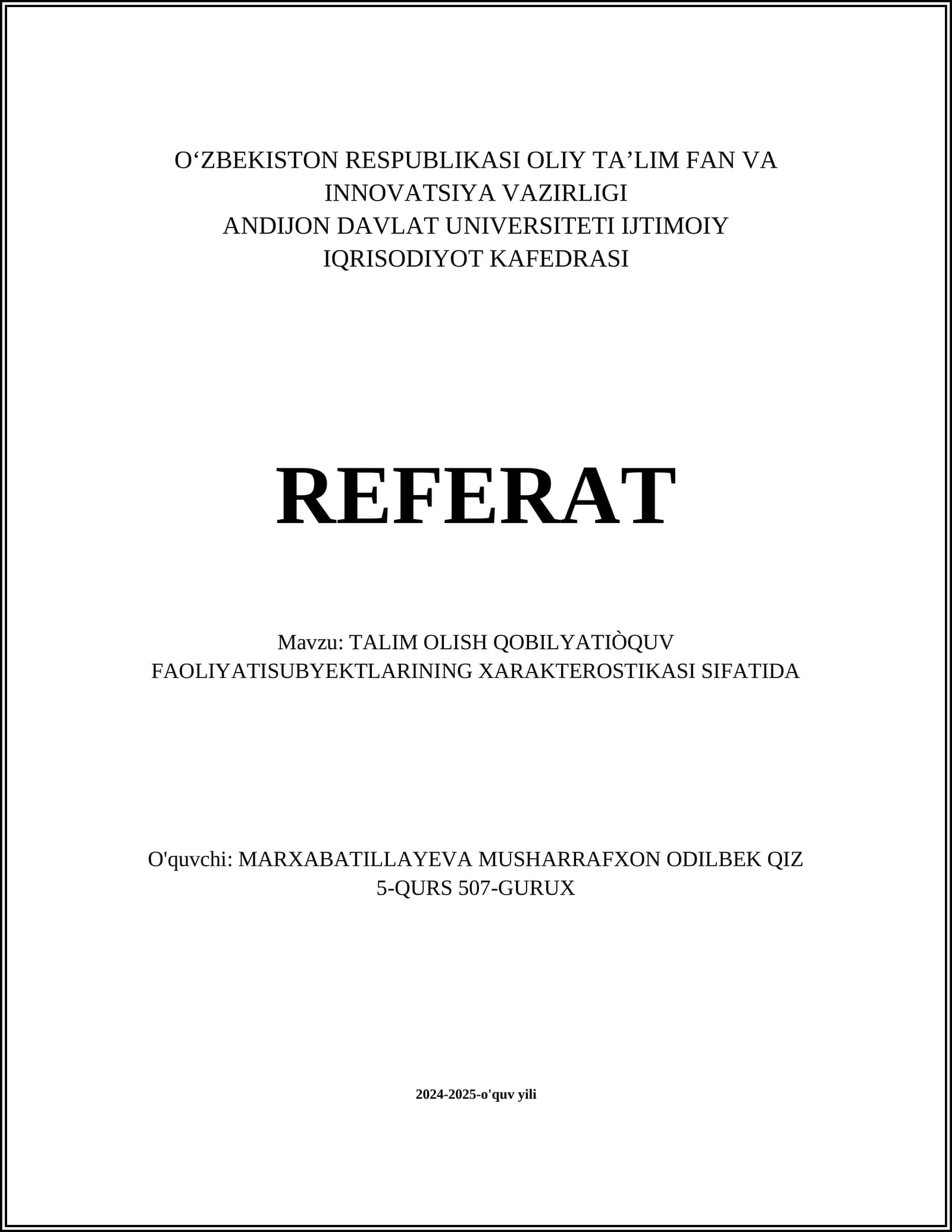 TALIM OLISH QOBILIYATI