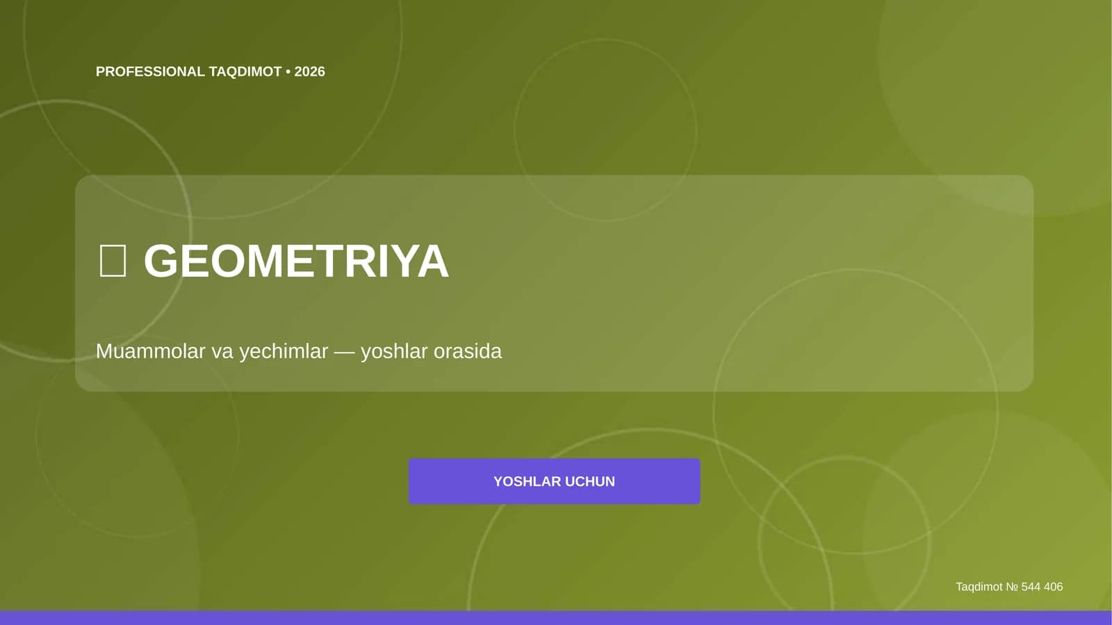 Geometriya: muammolar va yechimlar (yoshlar orasida)