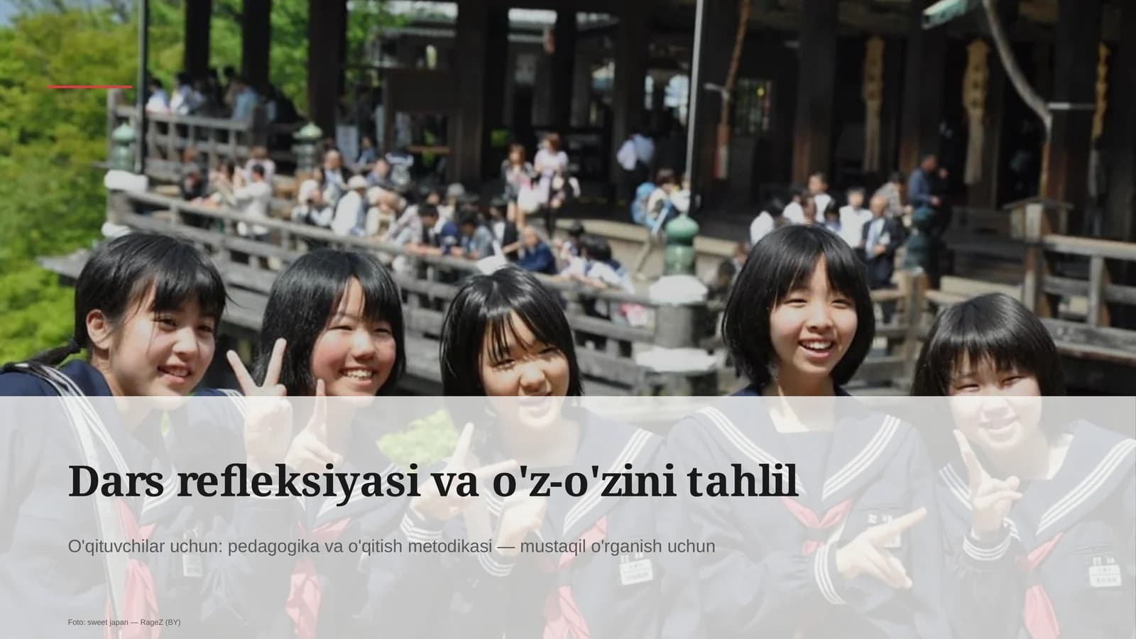Dars refleksiyasi va o'z-o'zini tahlil