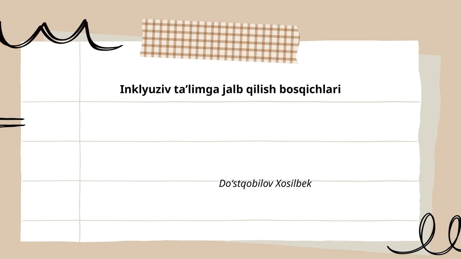 Inklyuziv taʼlimga jalb qilish bosqichlari
