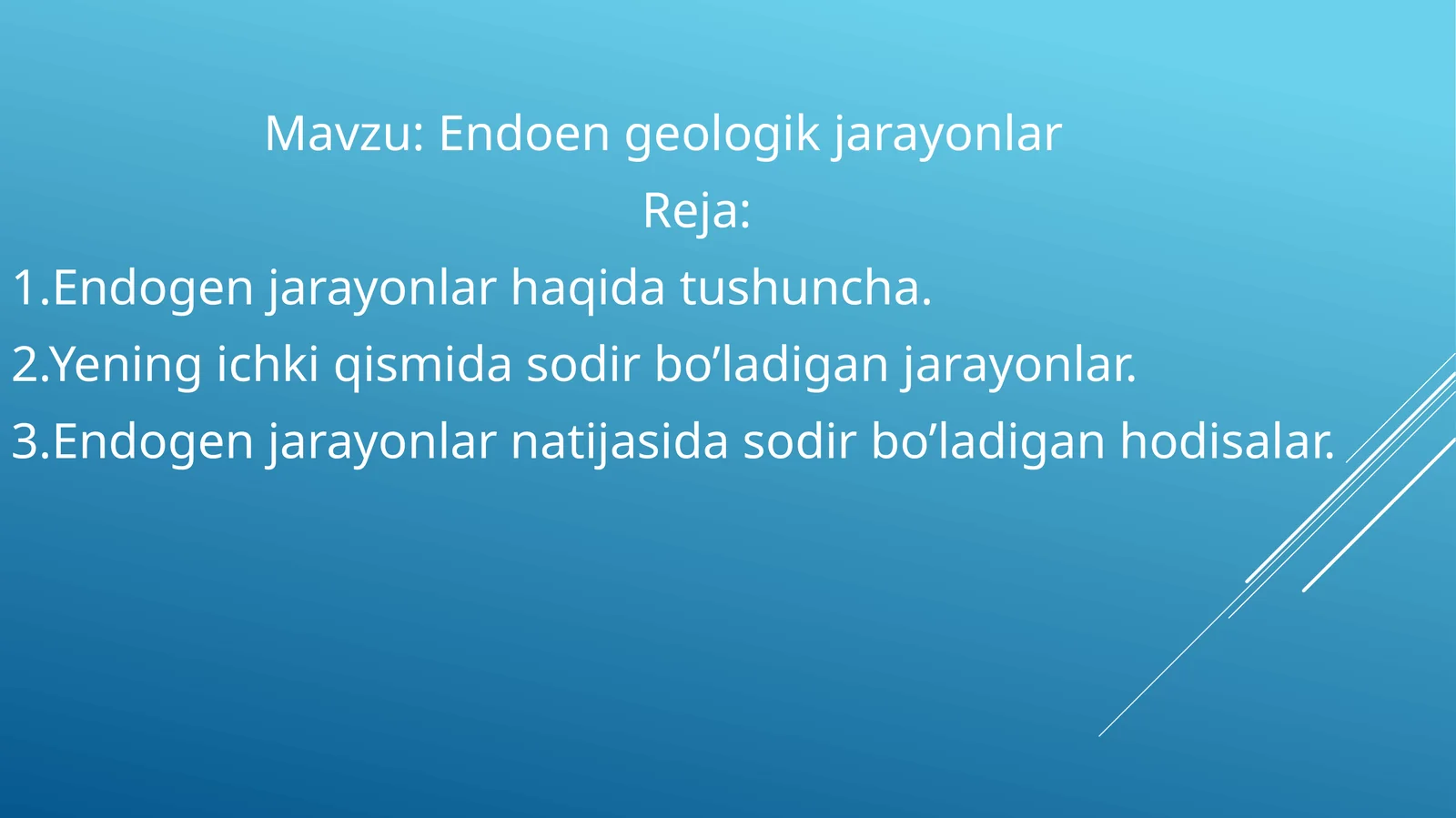Endoen geologik jarayonlar