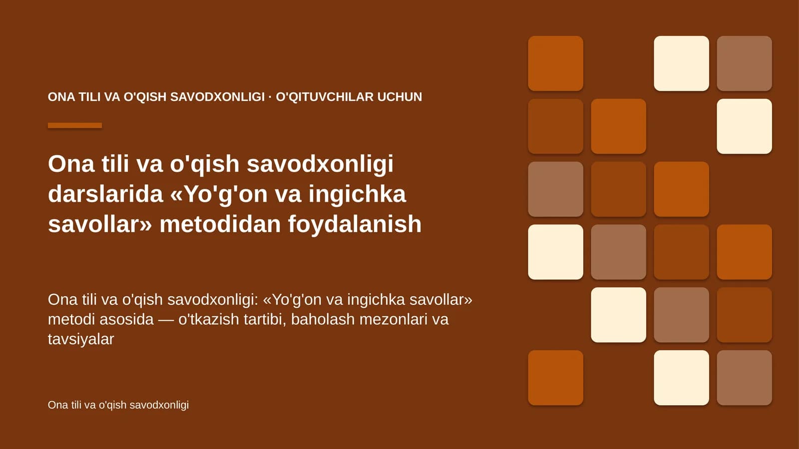 ona tili va o'qish savodxonligi darslarida yo'g'on va ingichka savollar metodidan foydalanish 9304