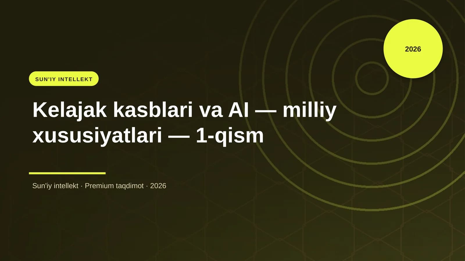 Kelajak kasblari va AI — milliy xususiyatlari — 1-qism