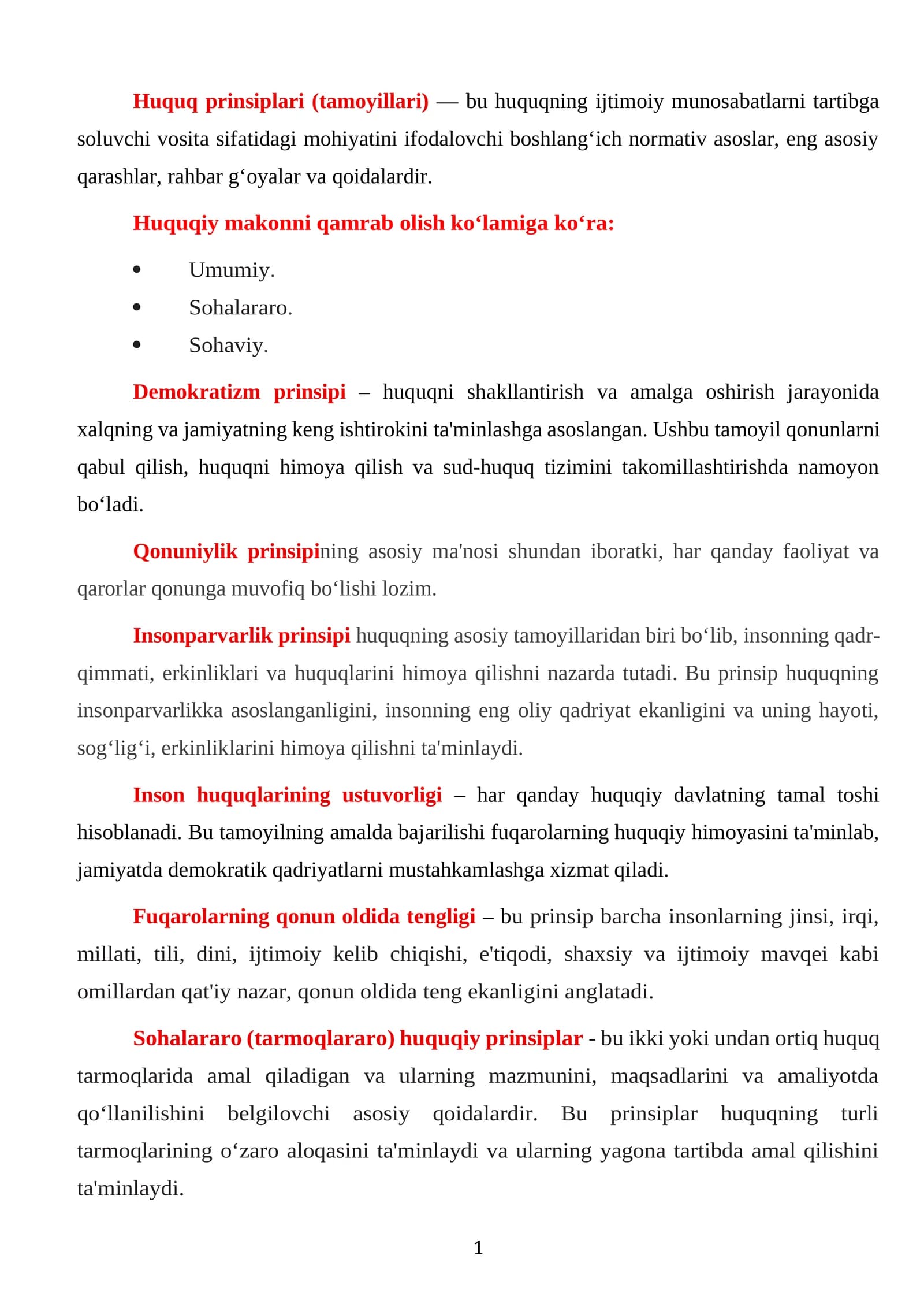 Huquq prinsiplari