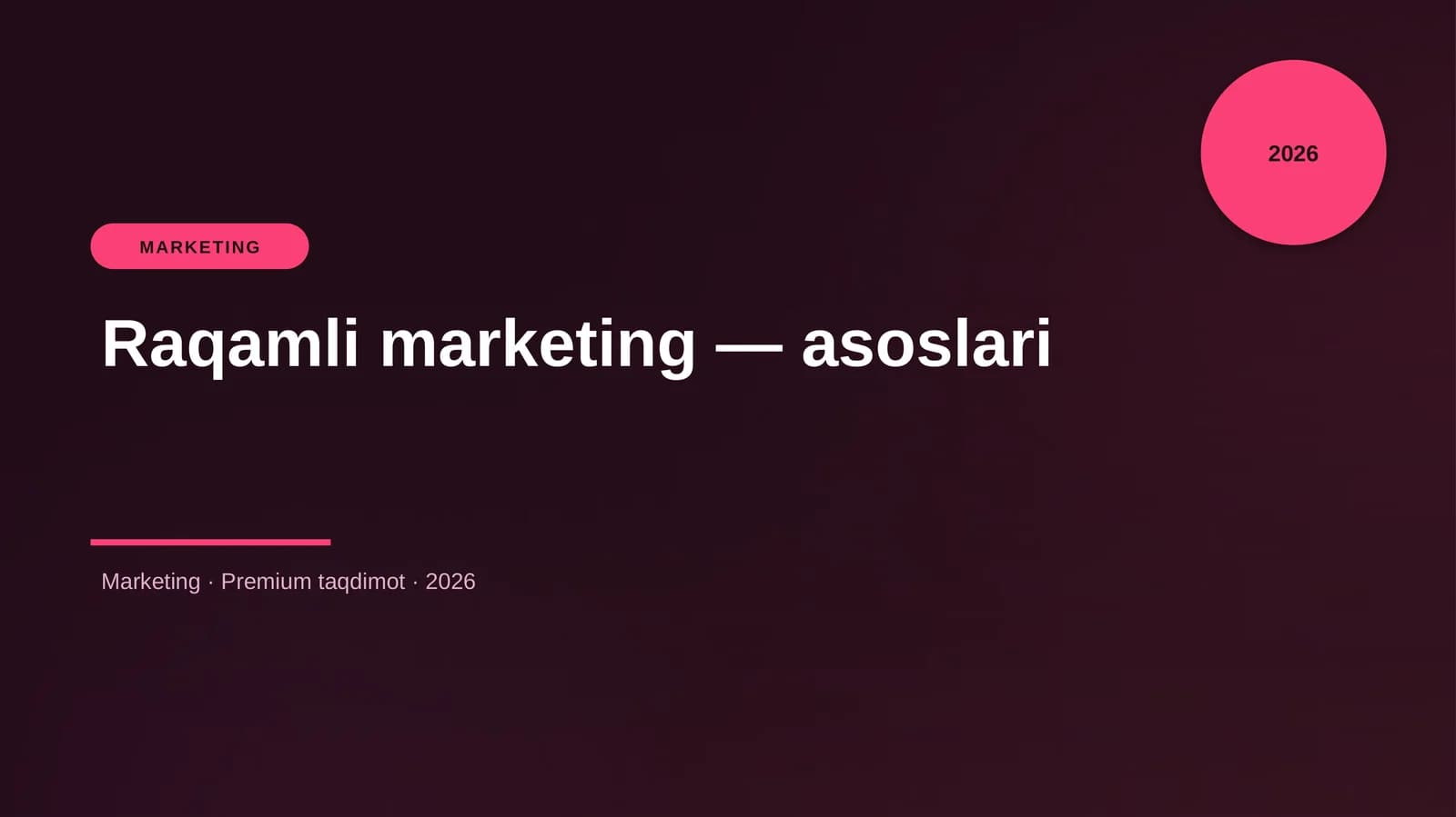 Raqamli marketing — asoslari