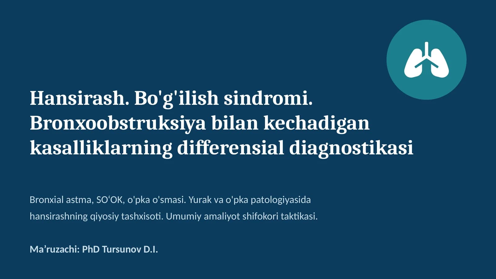 Hansirashningqiyosiy Tashxisoti