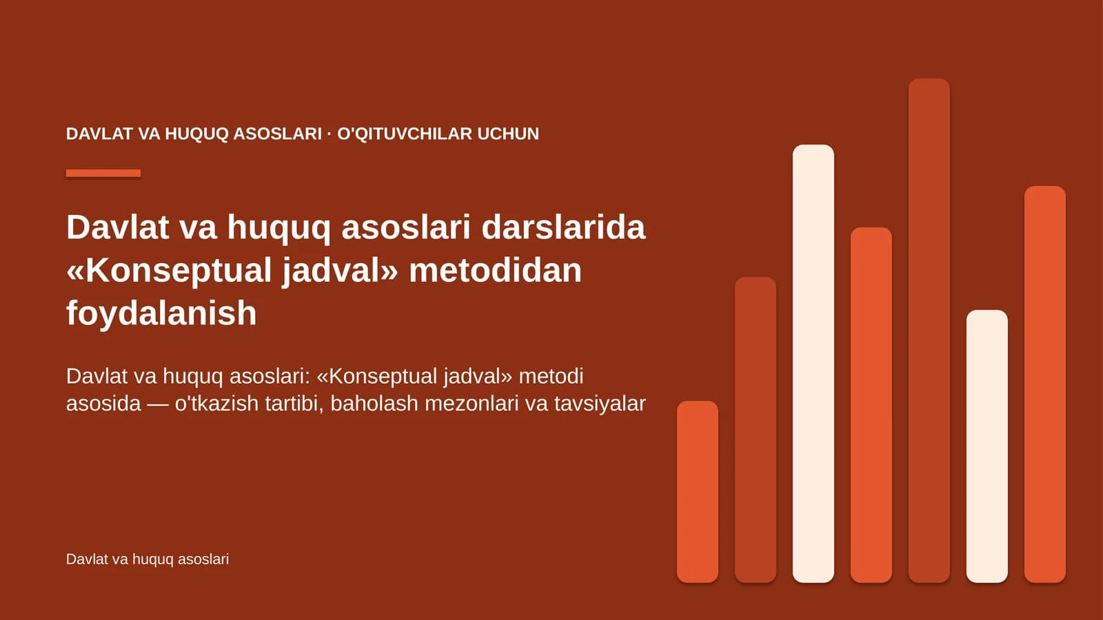 davlat va huquq asoslari darslarida konseptual jadval metodidan foydalanish 1195