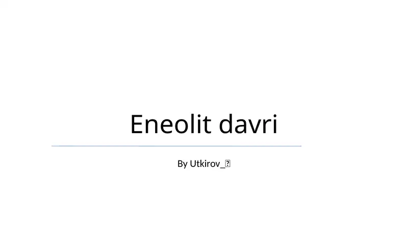 Eneolit davri