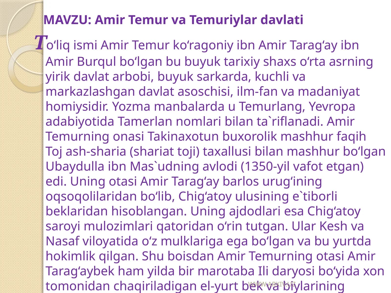 Amir Temur va Temuriylar davlati