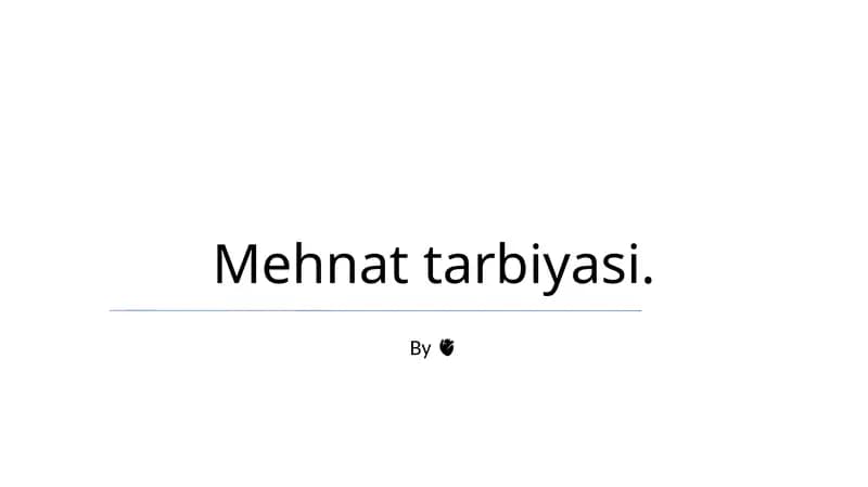 Mehnat tarbiyasi